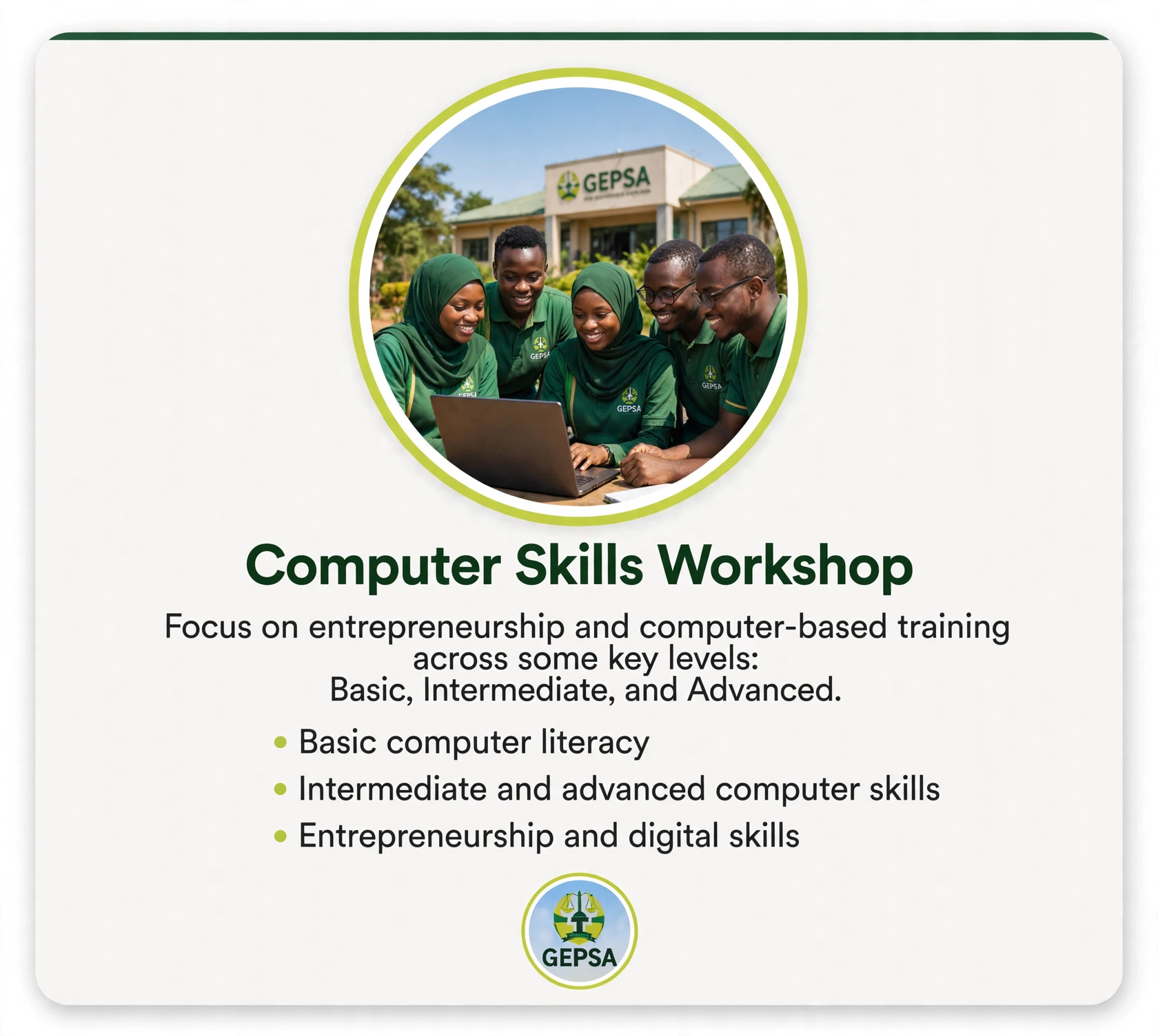 Trainees working on computers